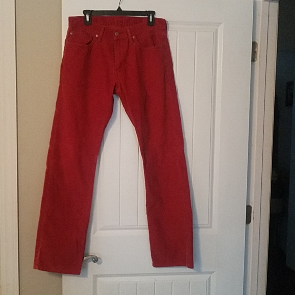 Mens Levi's 32x32 514 Corduroy pants red